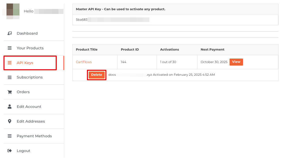 Delete Linked Site